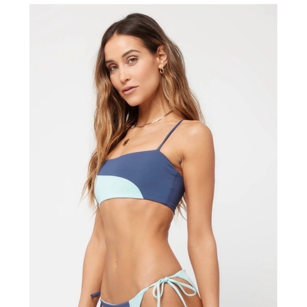 L*Space Blue Ari Swim Tankini Top NWT Size L - Picture 2 of 9